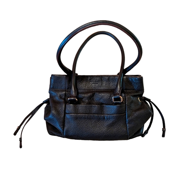 VGUC Kate Spade Black Pebbled Leather Westbury Satchel w/Side Drawstring - Picture 3 of 10